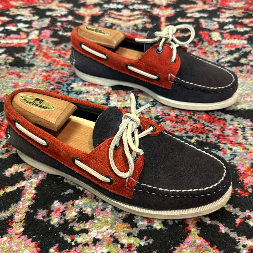 Euc Rancourt & Co. X Jack Spade Suede Boat Shoe Usa Red White Blue Maine Usa 6 D — image 5 of 8